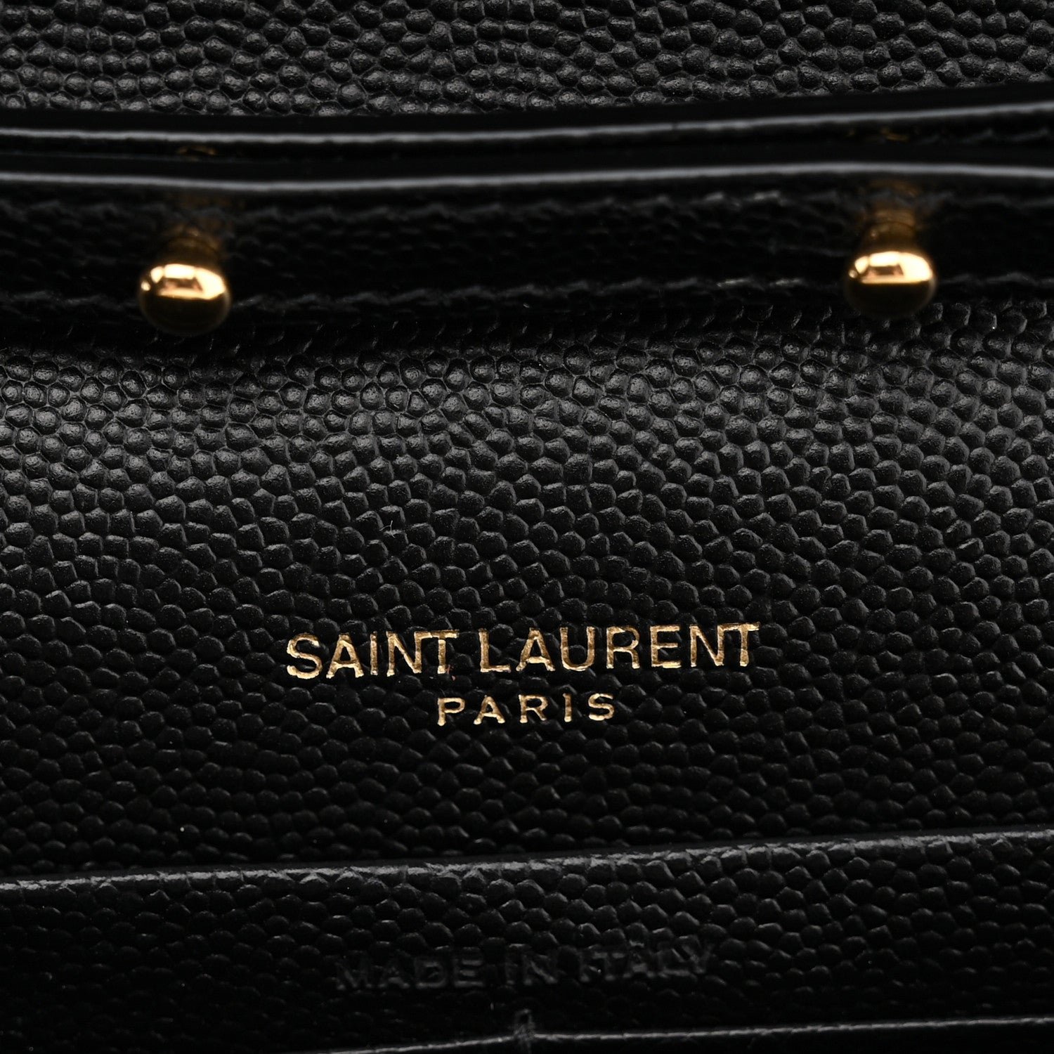 Saint Laurent Grain De Poudre Matelasse Chevron Monogram Chain Wallet Black 5 of 12