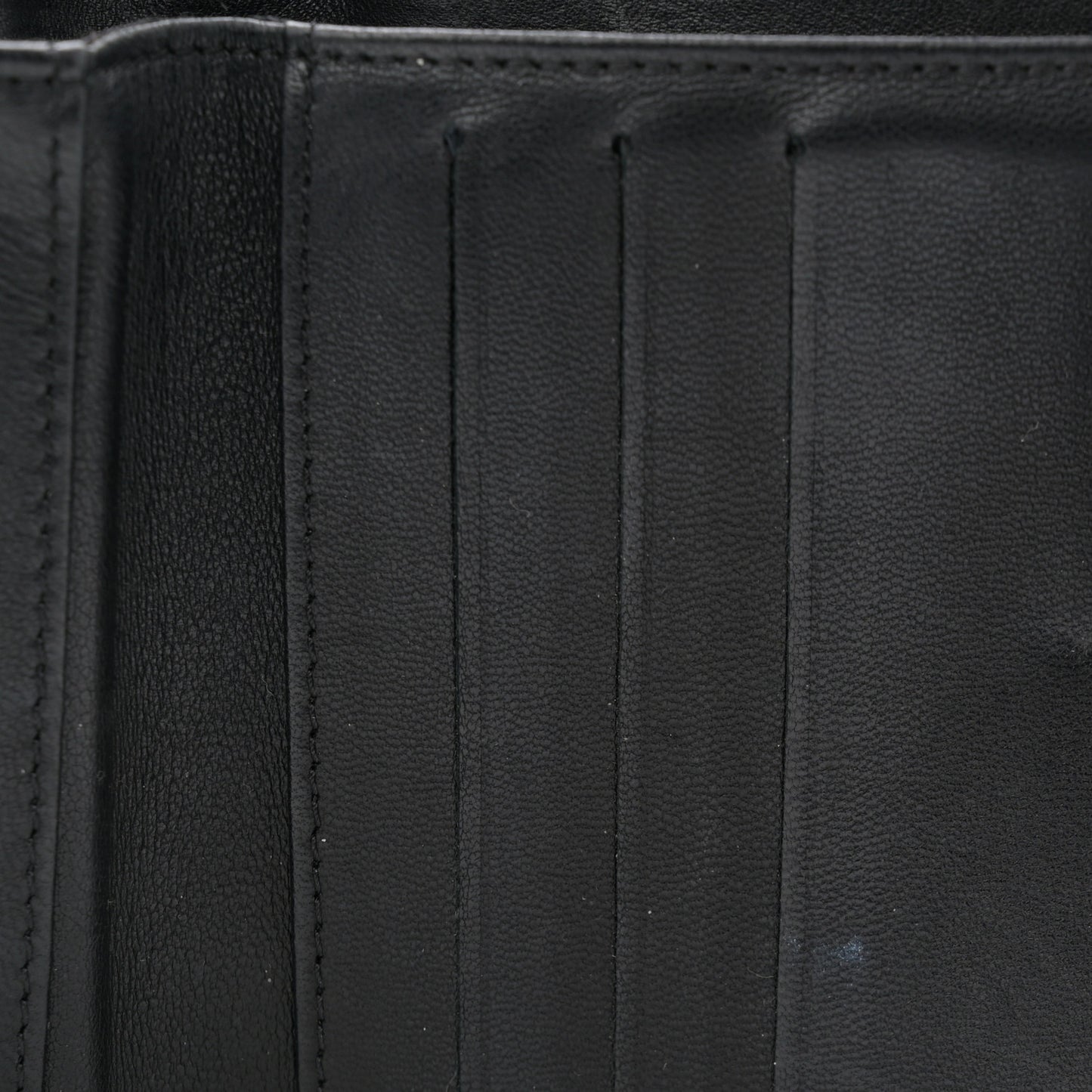 Calfskin Lucky Symbols Compact French Flap Wallet Black