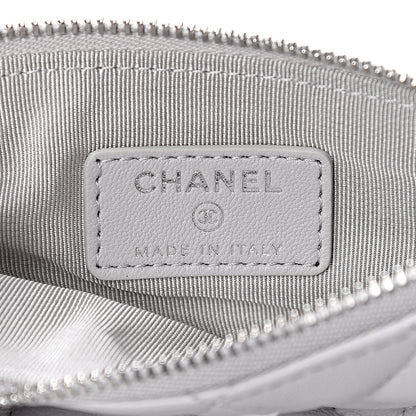 Chanel Lambskin Quilted Small Cosmetic Case Light Grey 6 of 8