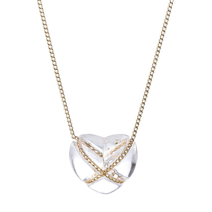 Tiffany 18K Yellow Gold Crystal Heart Pendant Necklace 4 of 7