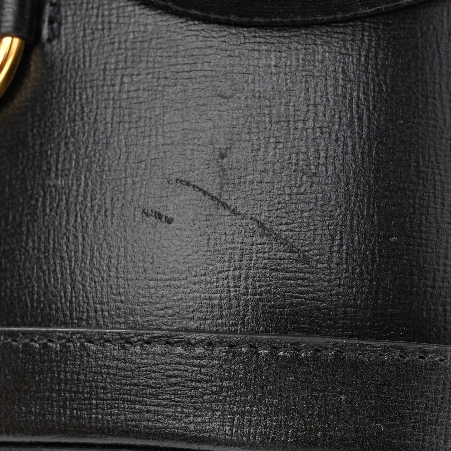 Azalea Sakai Calfskin Horsebit 1955 Drawstring Bucket Bag Black