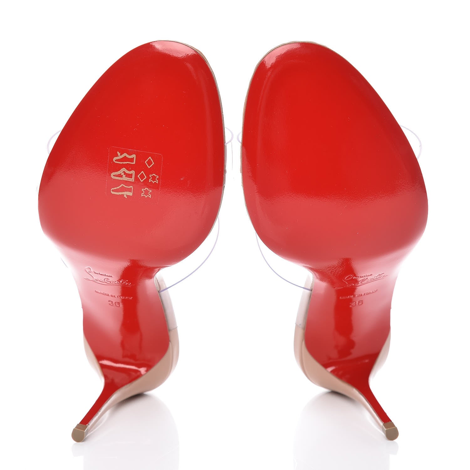 Christian Louboutin Patent PVC Just Nothing 85 Slide Sandals 36 Nude 5 of 8