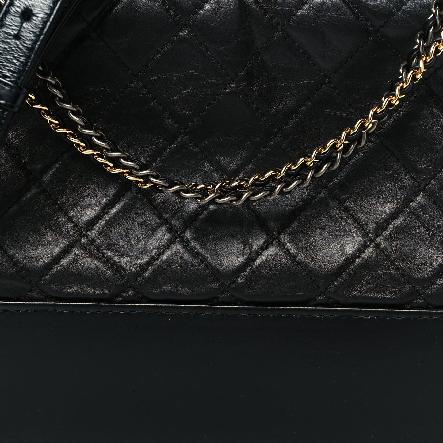 Aged Calfskin Quilted Medium Gabrielle Hobo Black