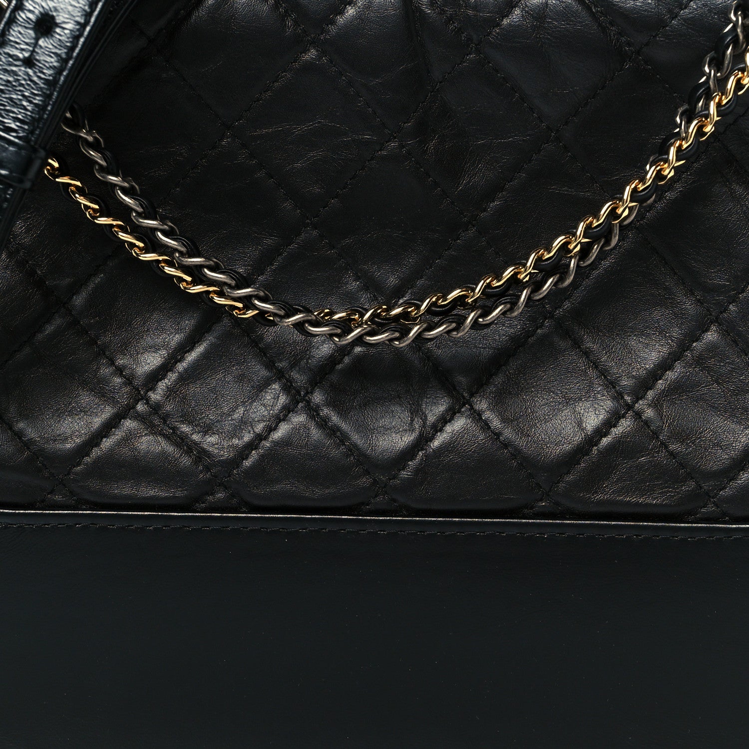Chanel Aged Calfskin Quilted Medium Gabrielle Hobo Black 8 of 12