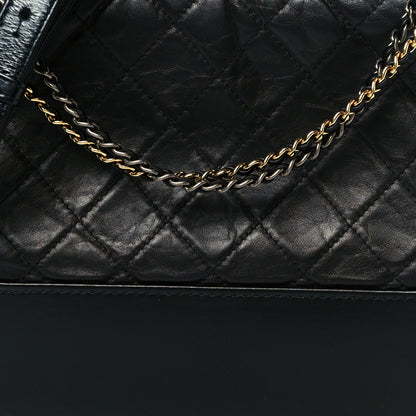Chanel Aged Calfskin Quilted Medium Gabrielle Hobo Black 8 of 12