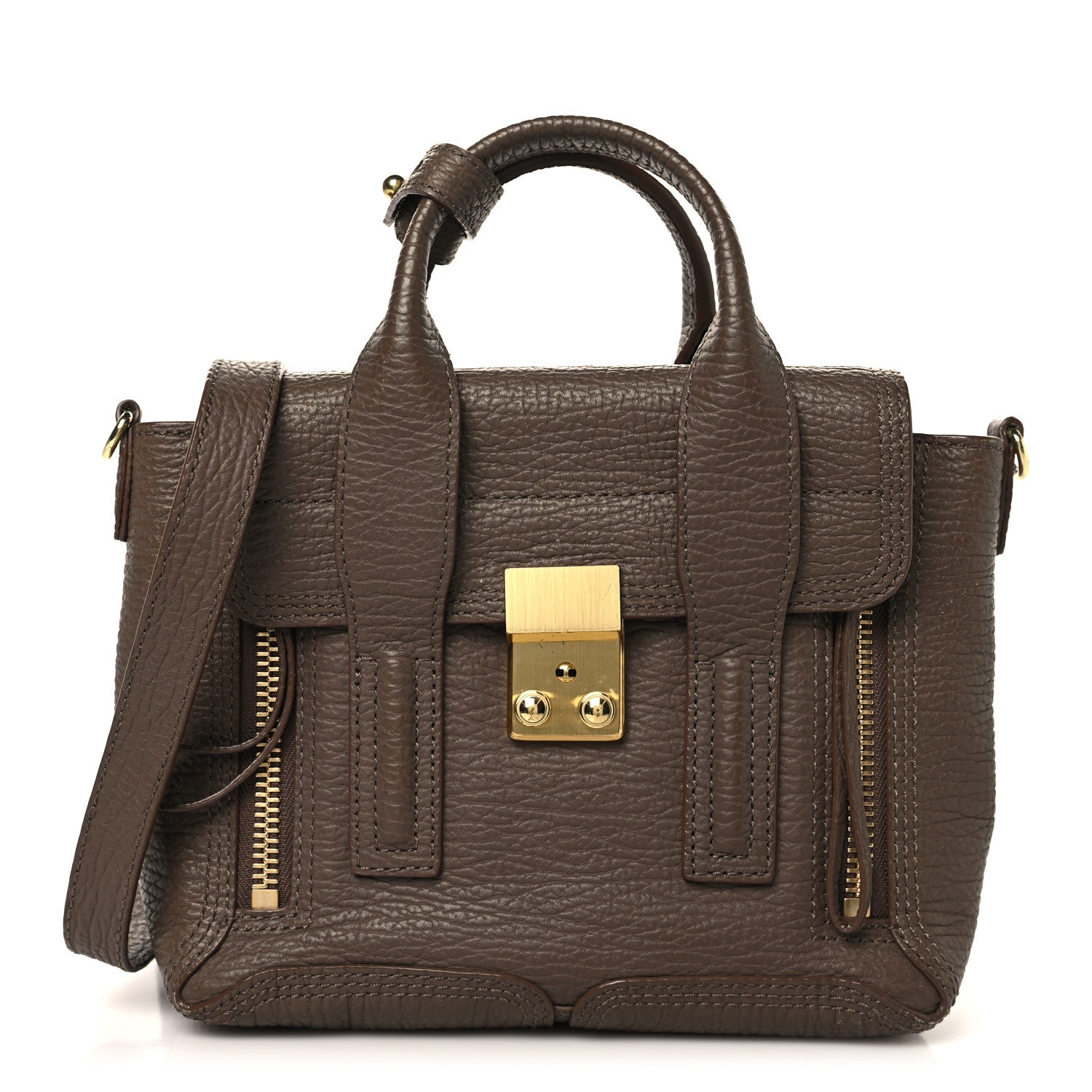 3.1 Phillip Lim Textured Calfskin Mini Pashli Satchel Taupe 1 of 12
