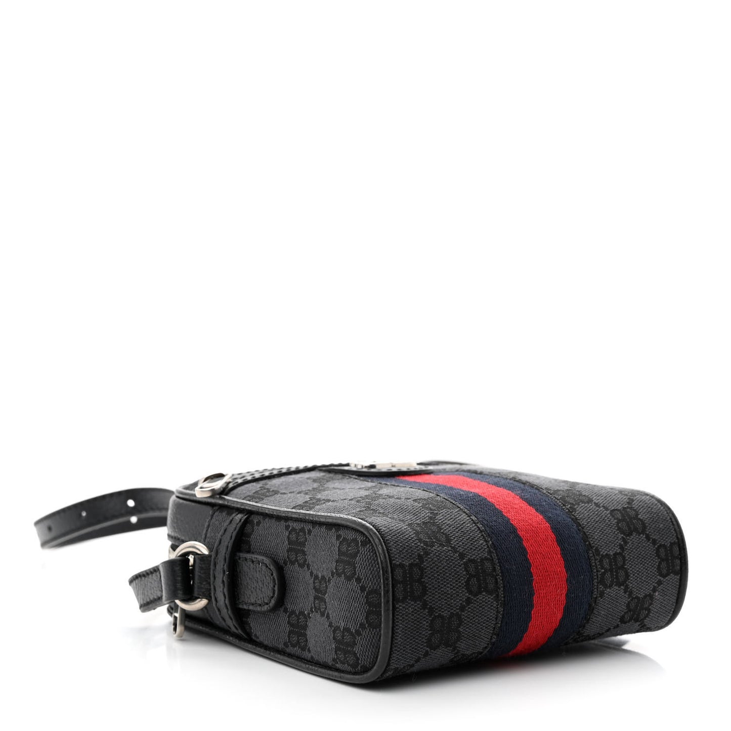 X Balenciaga BB Monogram Web Mini Ophidia Messenger Black