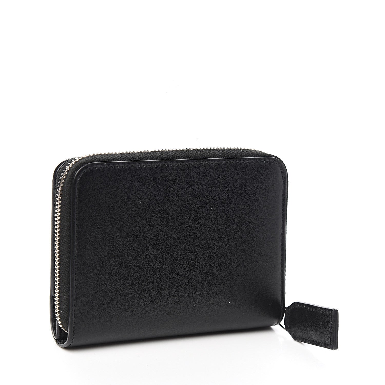 Saint Laurent Calfskin Love Patchwork Compact Zip Around Wallet Black 2 of 8