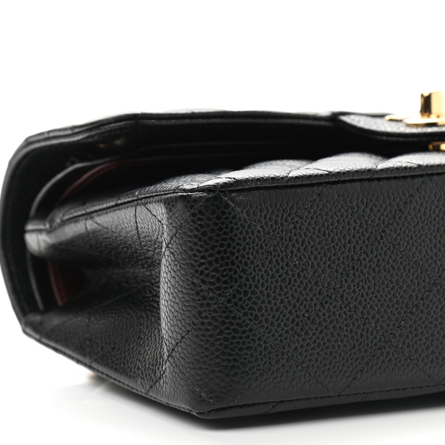 Caviar Quilted Small Double Flap Black