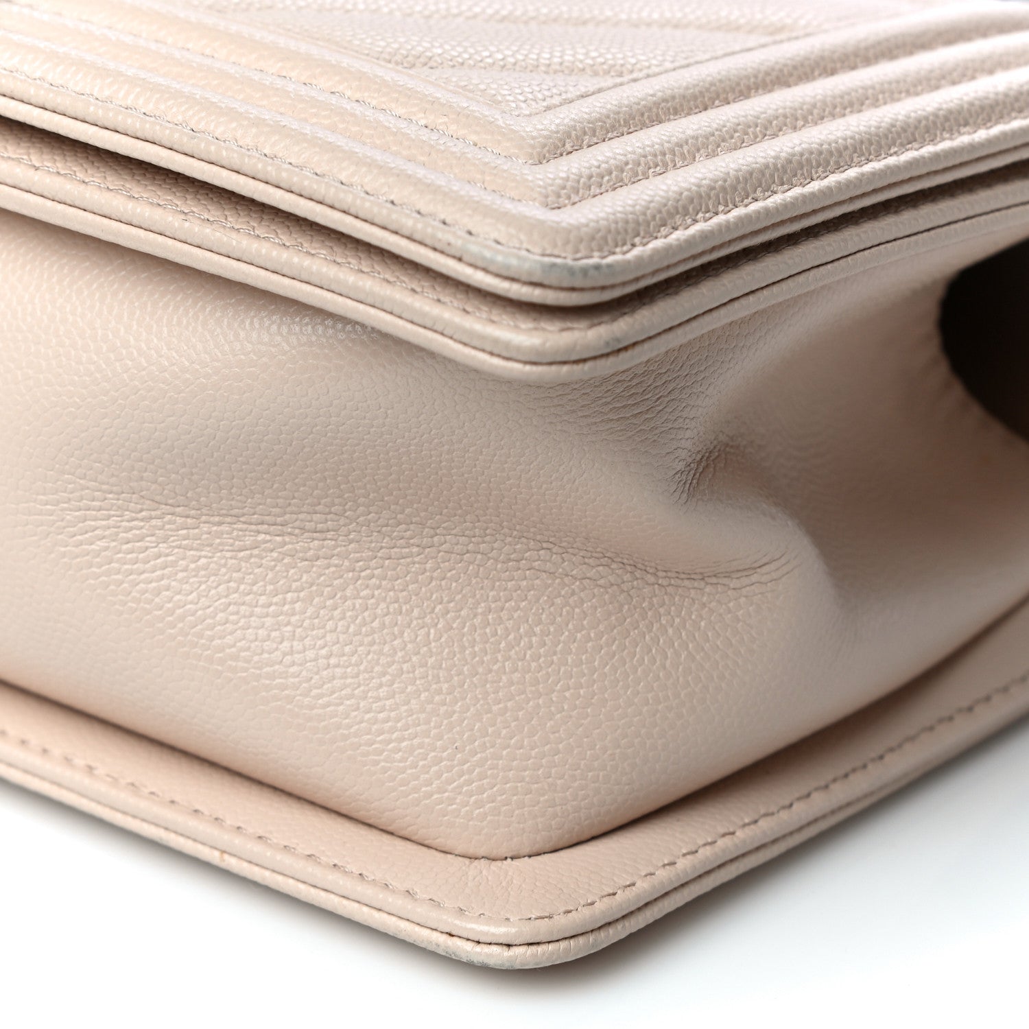 Chanel Caviar Chevron Quilted Medium Boy Flap Light Beige 10 of 10