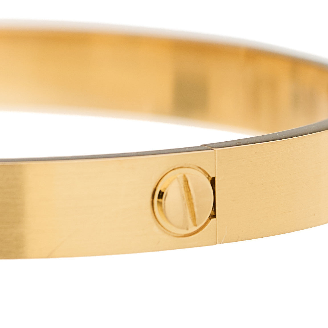 18K Yellow Gold Brushed Finish LOVE Bracelet 16