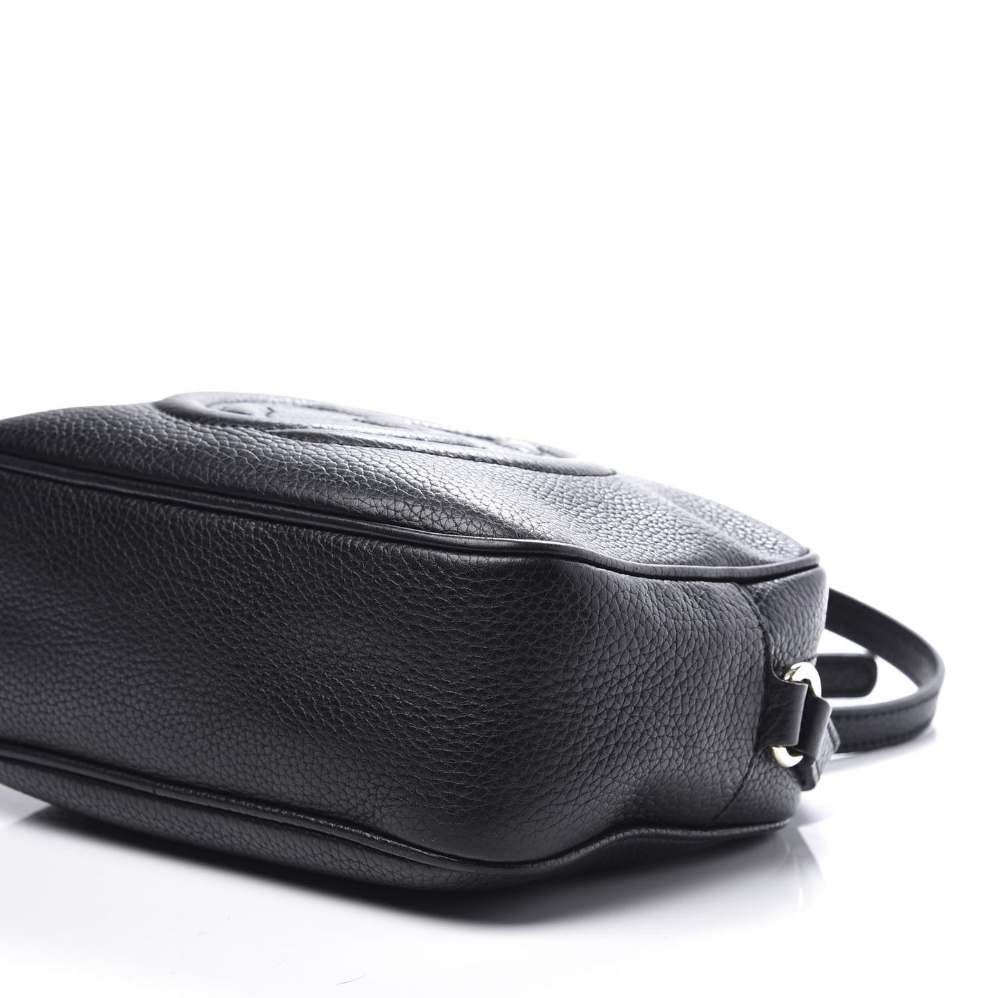 Pebbled Calfskin Small Soho Disco Bag Black