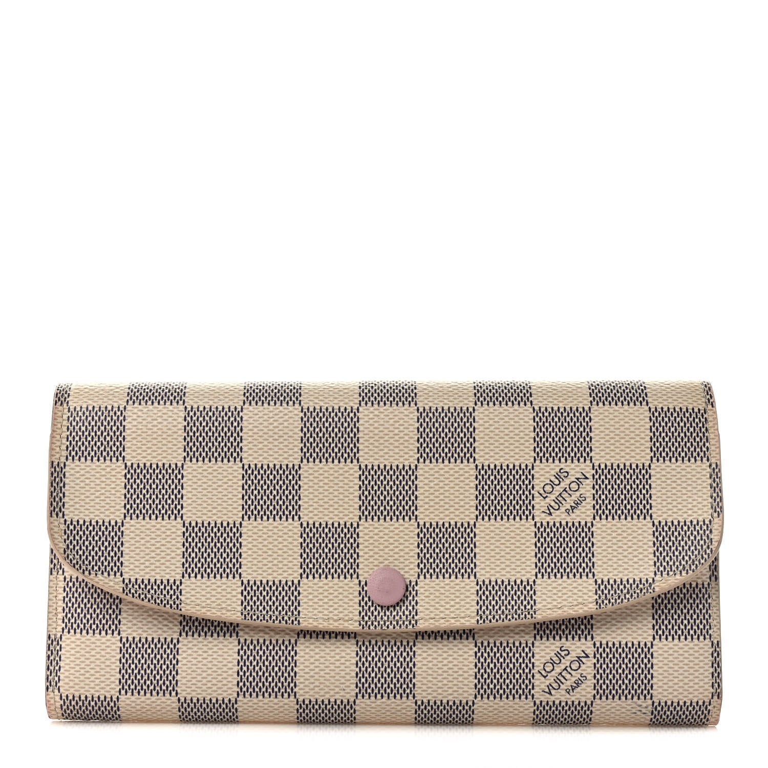Louis Vuitton Damier Azur Emilie Wallet Rose Ballerine 1 of 7