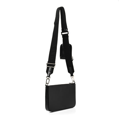 Prada Spazzolato Pocket Pouch Shoulder Bag Black 2 of 10