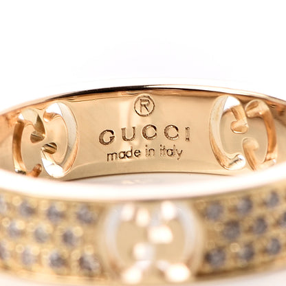 Gucci 18K Yellow Gold Diamond Icon Stardust Thin Band Ring 47 4.25 5 of 5