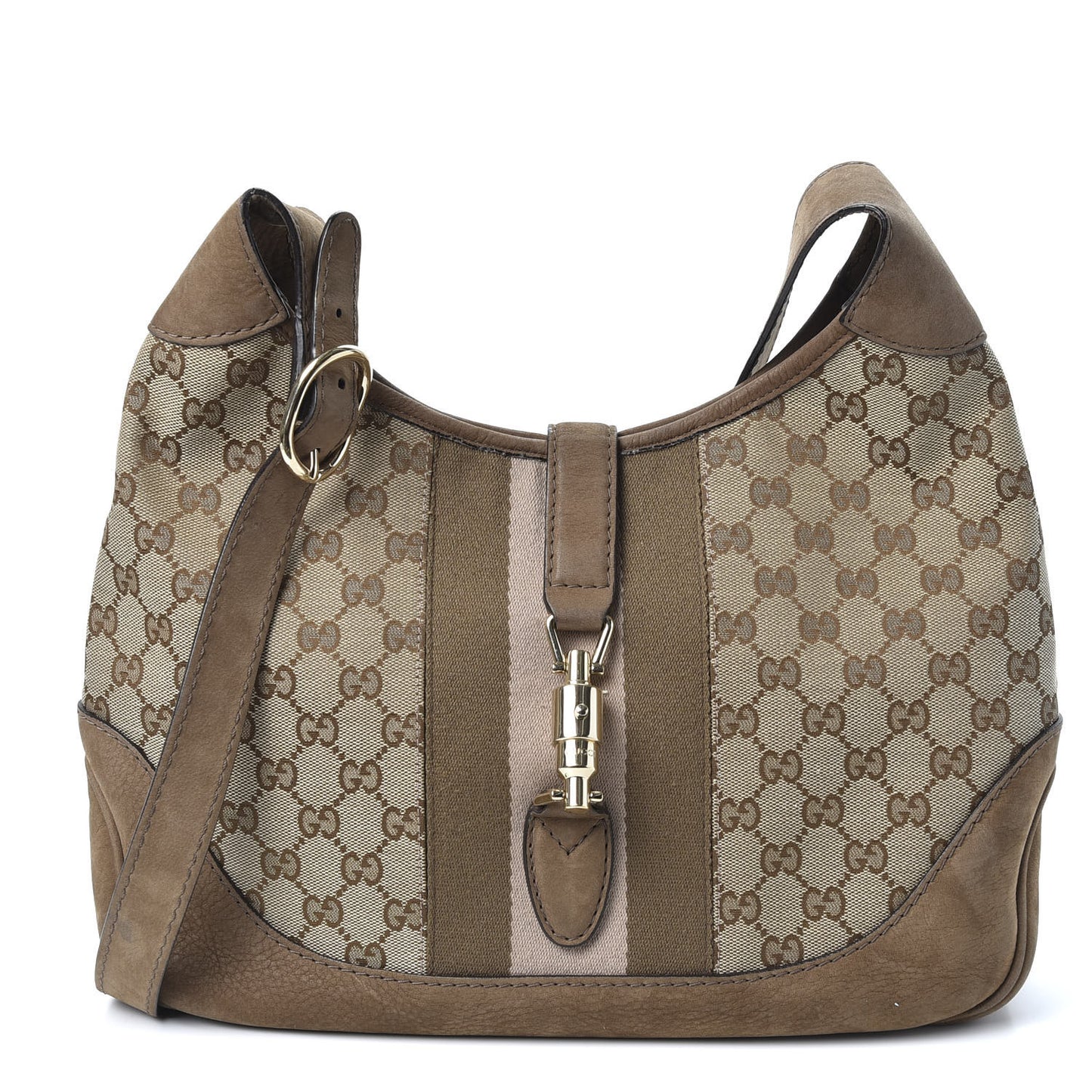 Monogram Web Medium Jackie O Hobo Brown