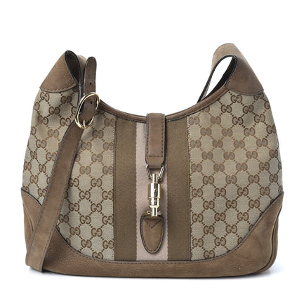 Gucci Monogram Web Medium Jackie O Hobo Brown 1 of 9