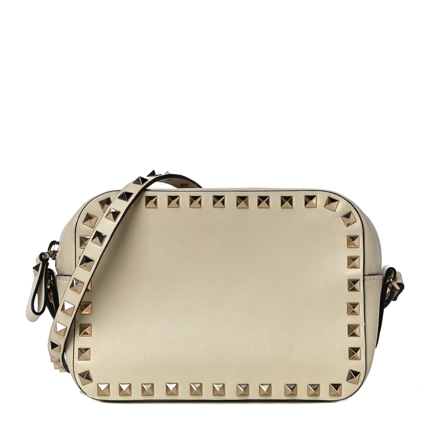 Vitello Rockstud Camera Crossbody Bag Ivory