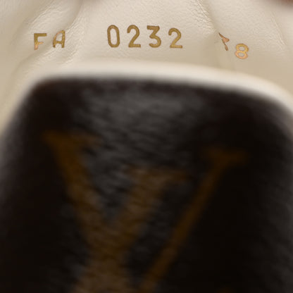 Louis Vuitton Lambskin Embossed Monogram Time Out Sneakers 38 White 7 of 8