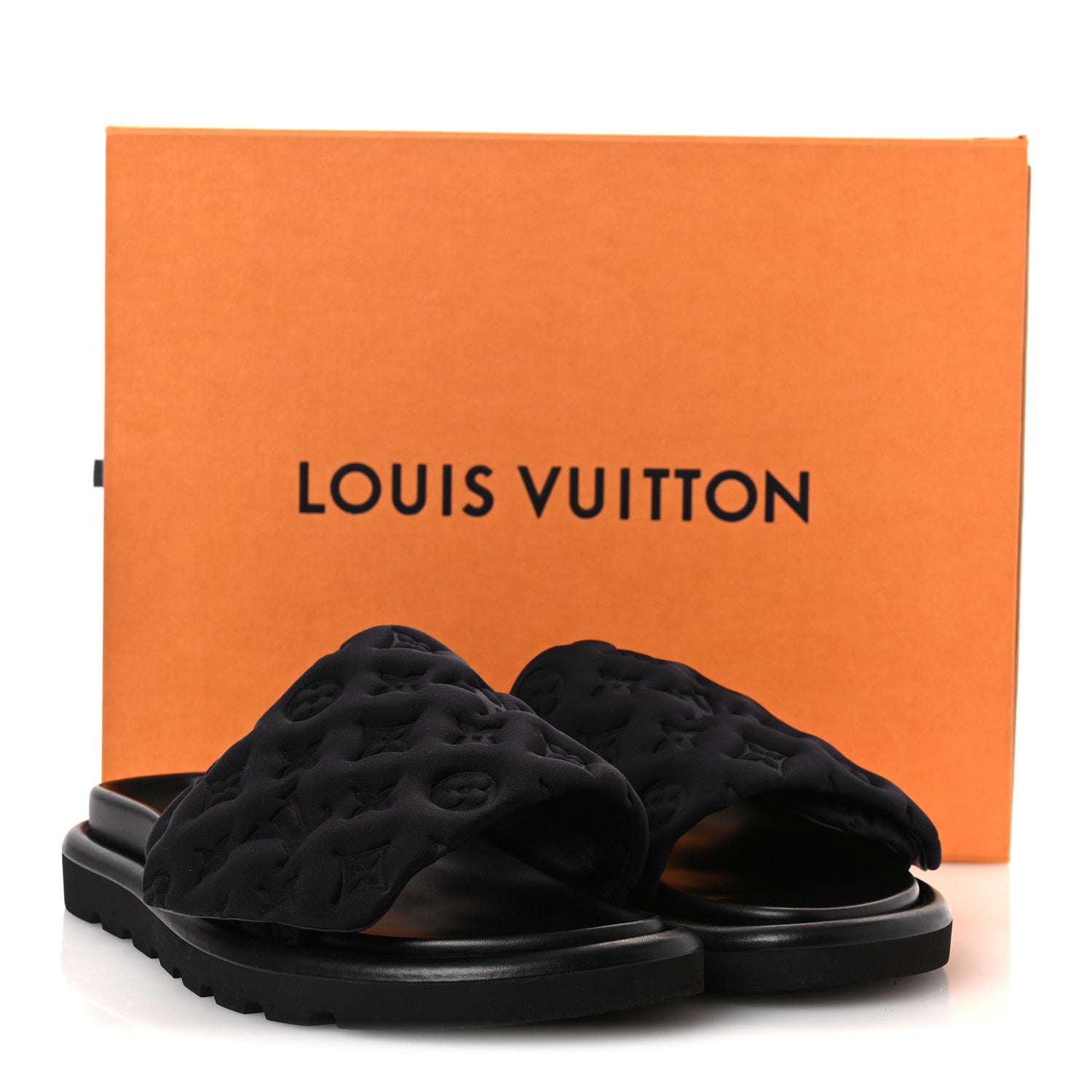 Louis Vuitton Technical Fabric Embossed Monogram Pool Pillow Comfort Mules 41 Black 11 of 11