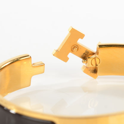 Hermes Enamel Narrow Clic Clac H Bracelet GM Chocolate 5 of 5