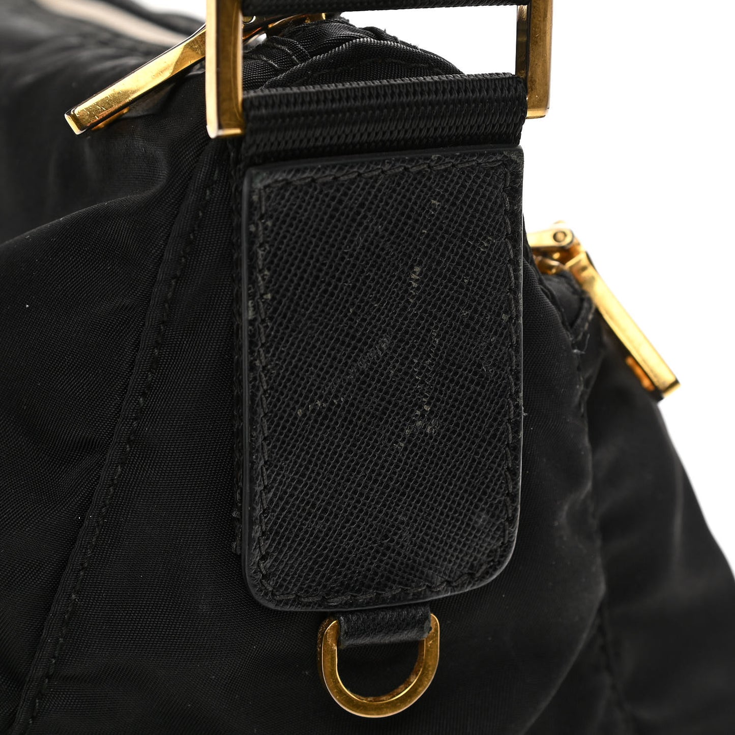 Nylon Tessuto Messenger Bag Black