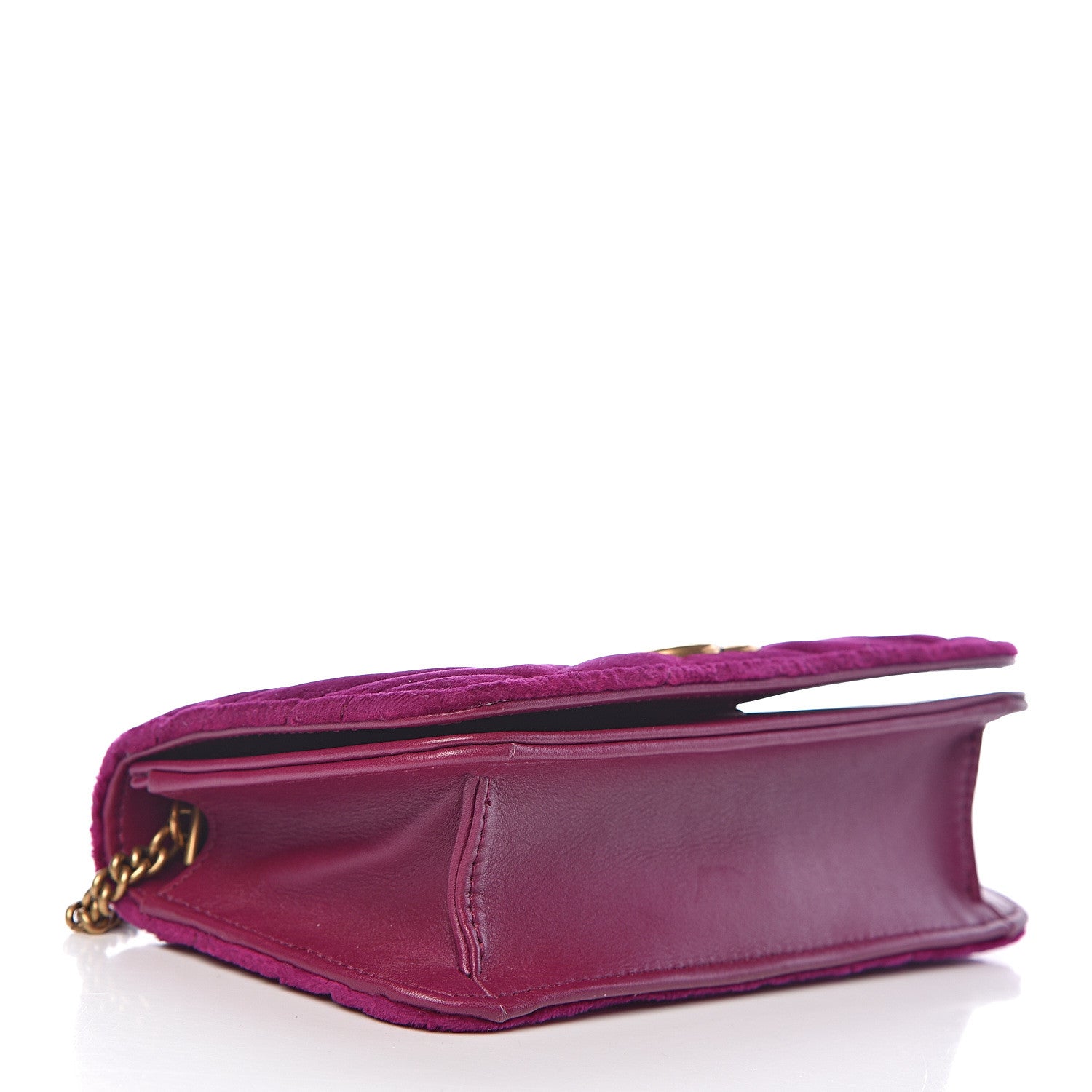 Gucci Velvet Matelasse GG Marmont Mini Bag Fuchsia Violet Cyclamen 4 of 10