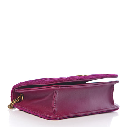 Gucci Velvet Matelasse GG Marmont Mini Bag Fuchsia Violet Cyclamen 4 of 10