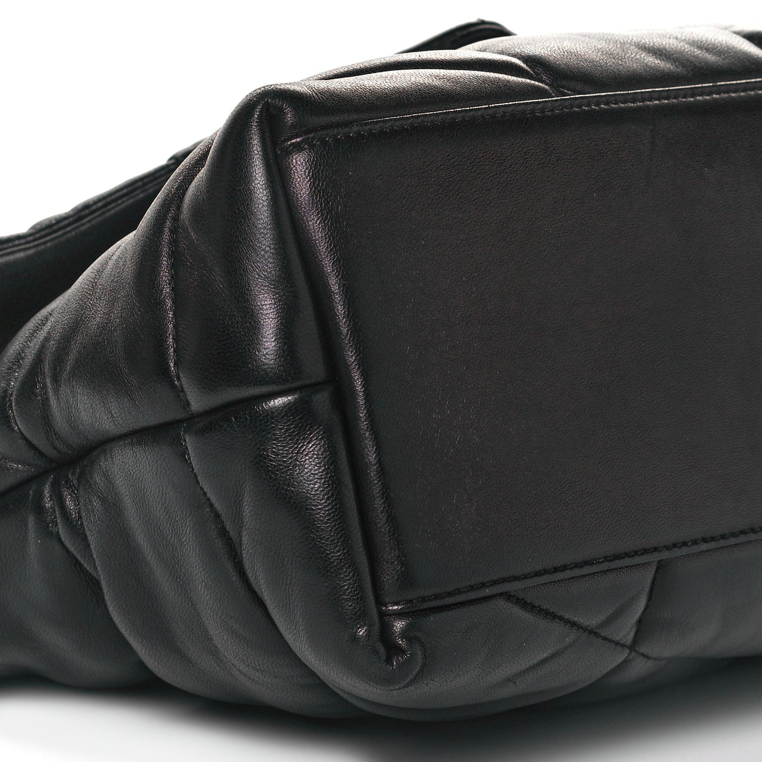 Saint Laurent Lambskin Quilted Medium Loulou Puffer Monogram Chain Satchel Black 9 of 10