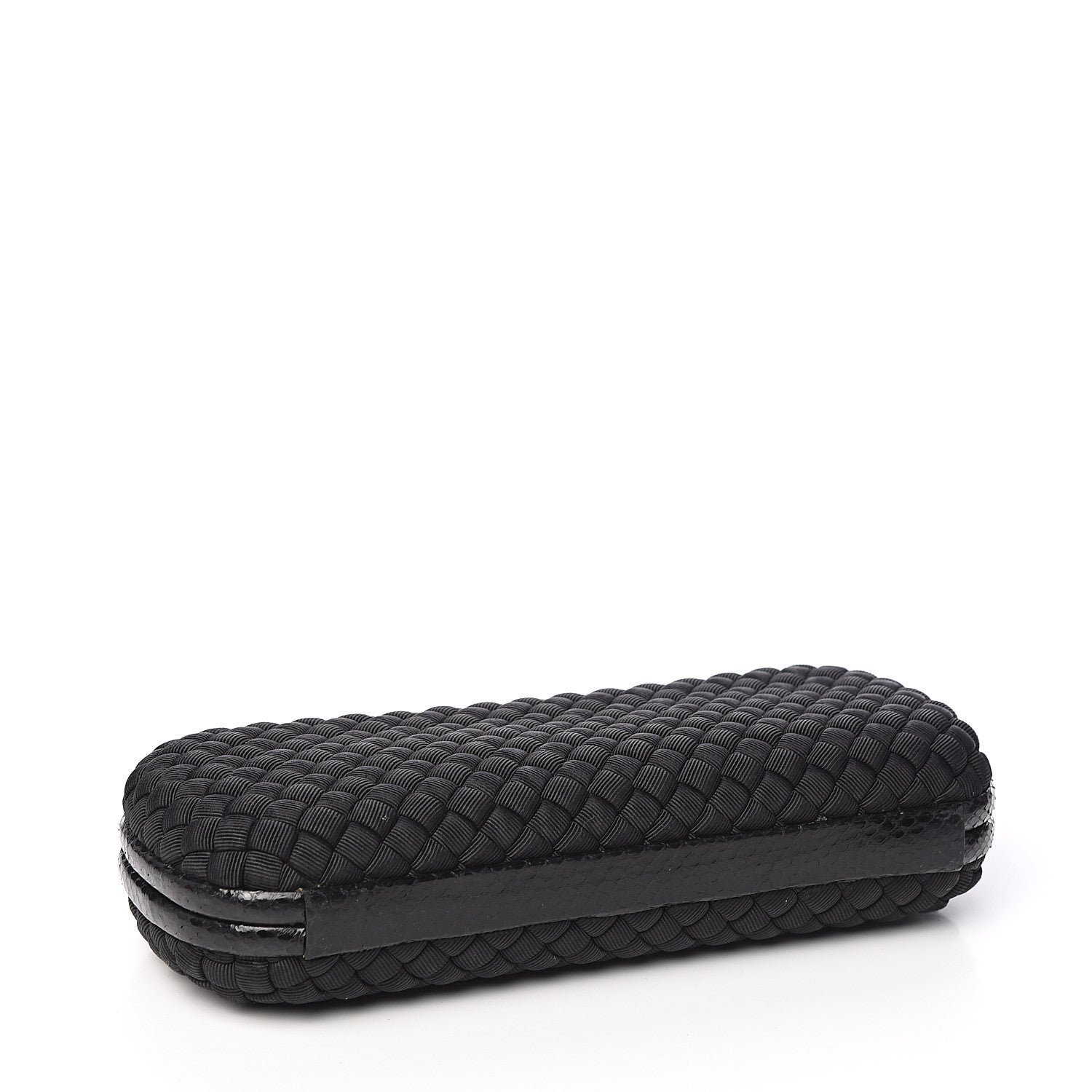 Bottega Veneta Satin Ayers Intreccio Impero Stretch Knot Clutch Black 3 of 7
