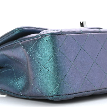 Chanel Iridescent Lambskin Quilted Mini Rectangular Flap Turquoise 9 of 11