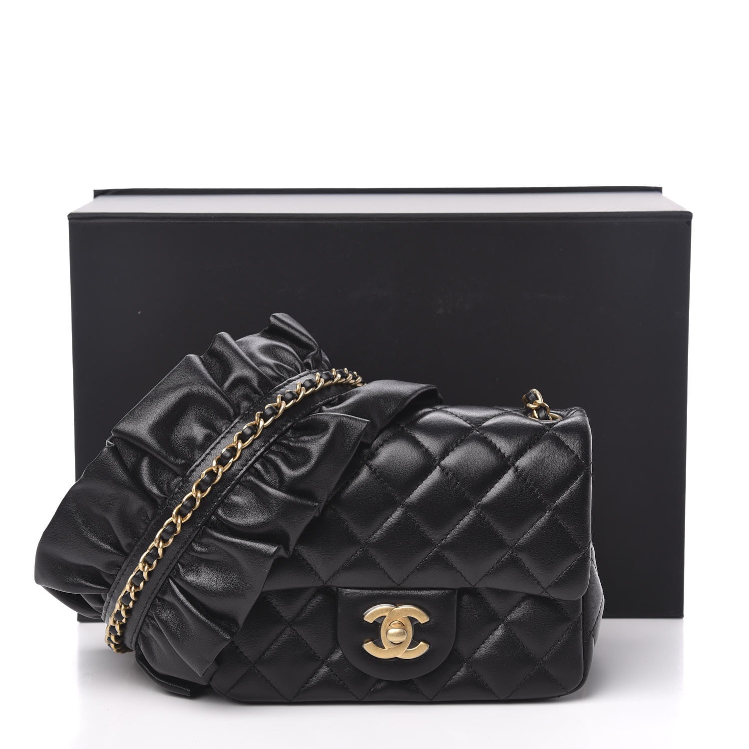 Chanel Lambskin Quilted Mini Romance Square Flap Black 12 of 12
