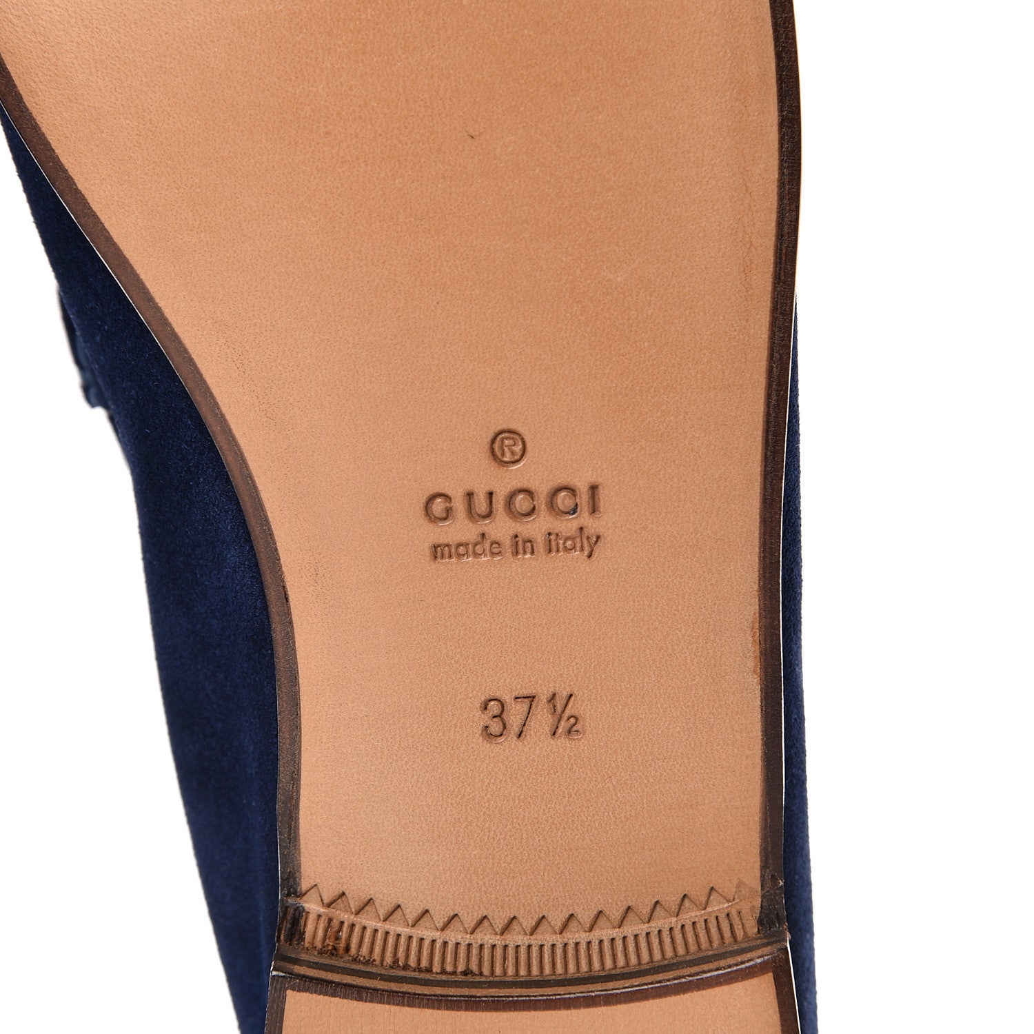 Gucci Suede Calfskin Womens 1953 Horsebit Loafers 37.5 Cobalt Blue 7 of 10