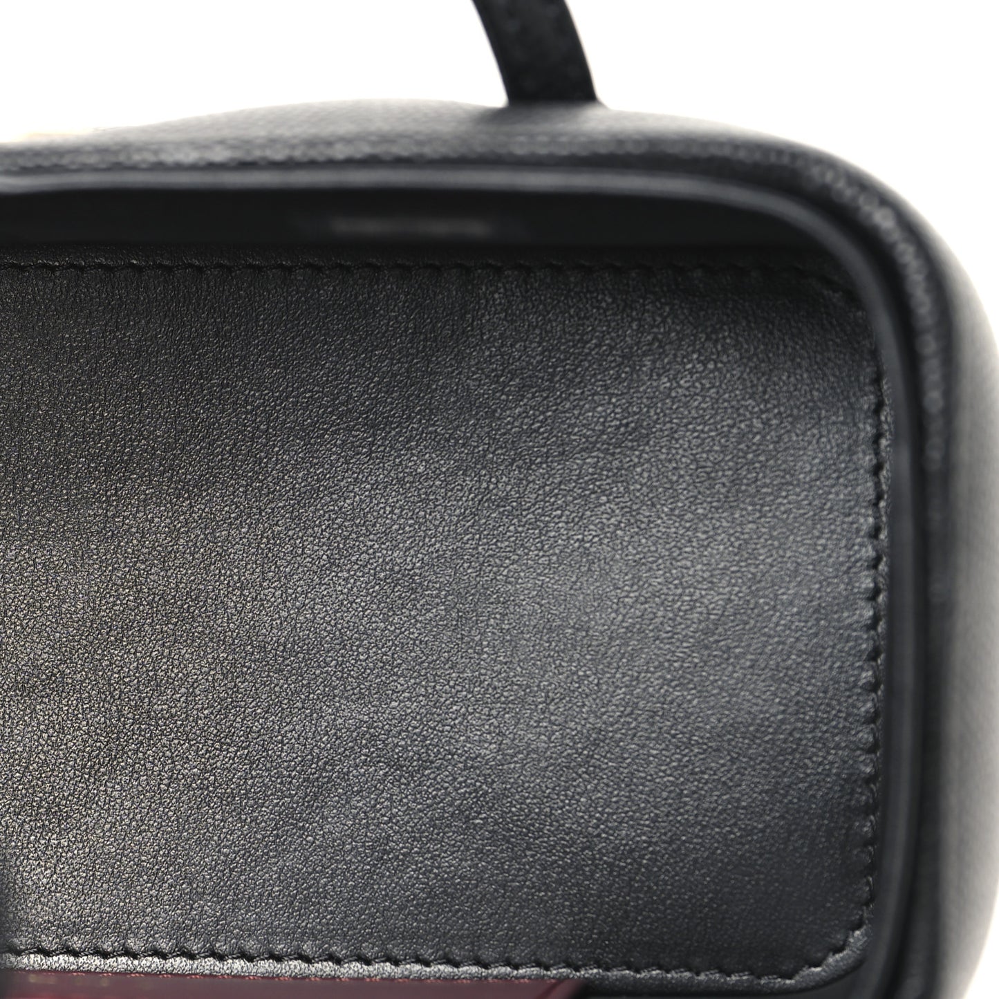 Shiny Caviar Preppy Coco Long Vanity With Strap Black