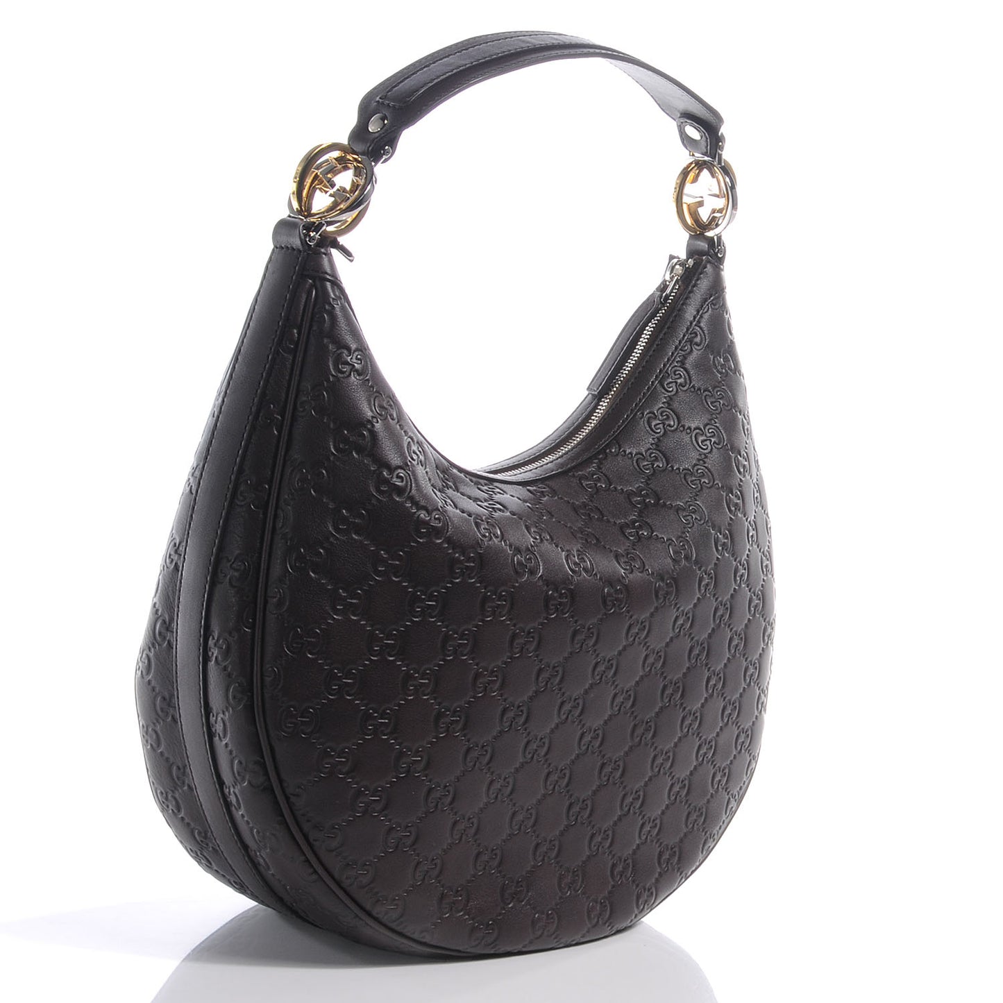 Guccissima GG Twins Medium Hobo Brown