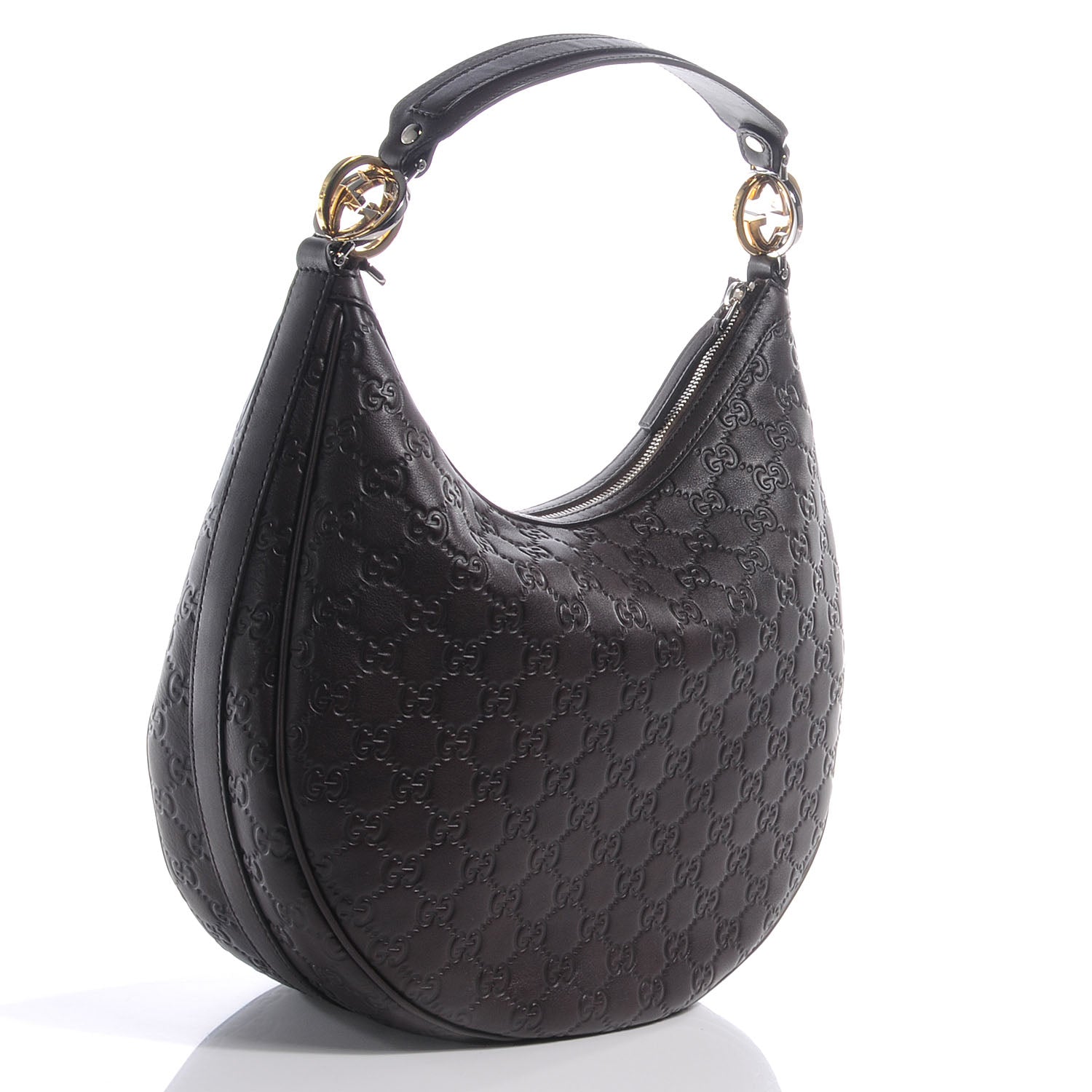Gucci Guccissima GG Twins Medium Hobo Brown 3 of 8