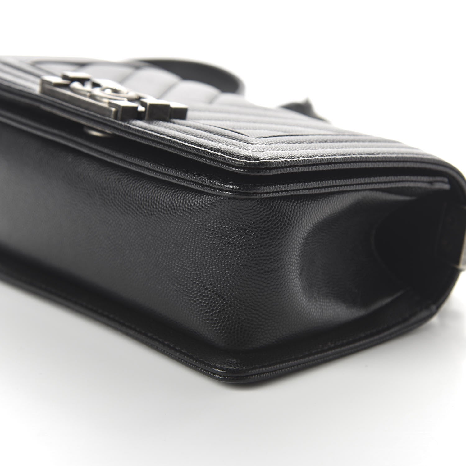 Chanel Caviar Chevron Quilted Small Boy Flap Black 7 of 11