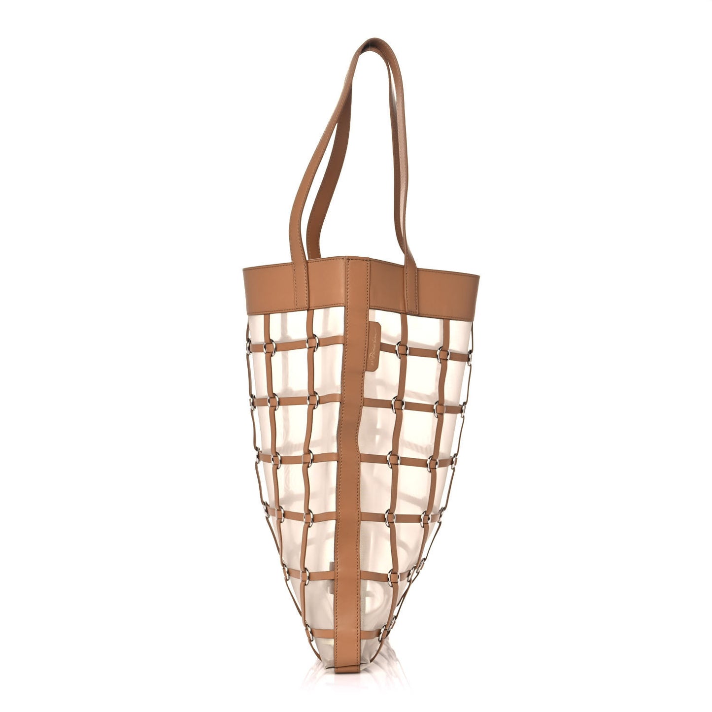 Calfskin Billie Cage Tote Camel