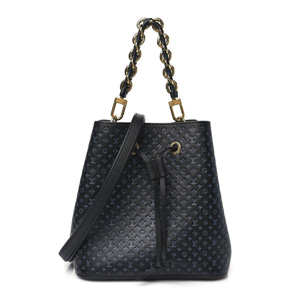 Louis Vuitton Calfskin Nanogram Embossed Neonoe BB Black 1 of 11