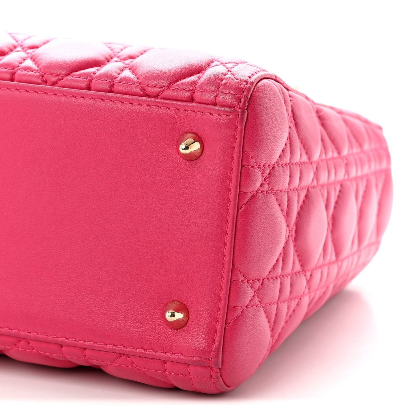 Lambskin Cannage Medium Lady Dior Fuchsia