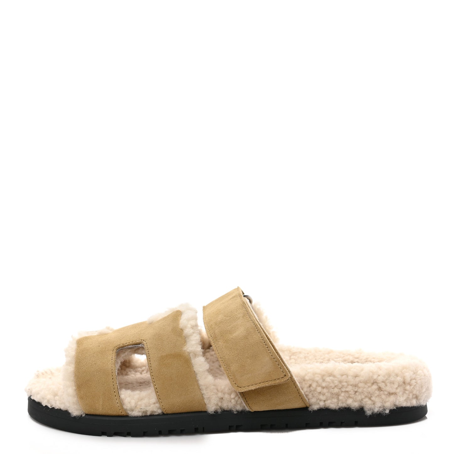 Suede Goatskin Woolskin Womens Chypre Sandals 38 Beige Albatre