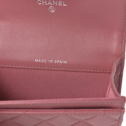 Chanel Lambskin Quilted Flap Card Holder Wallet Pink 9 of 11