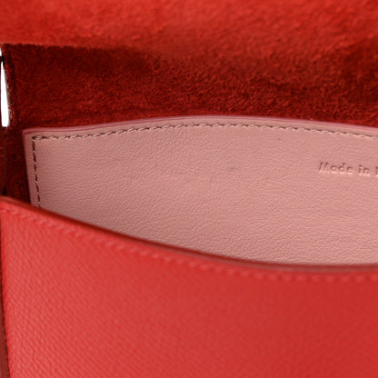 Celine Grained Shiny Calfskin Strap Clutch Scarlet 13 of 18
