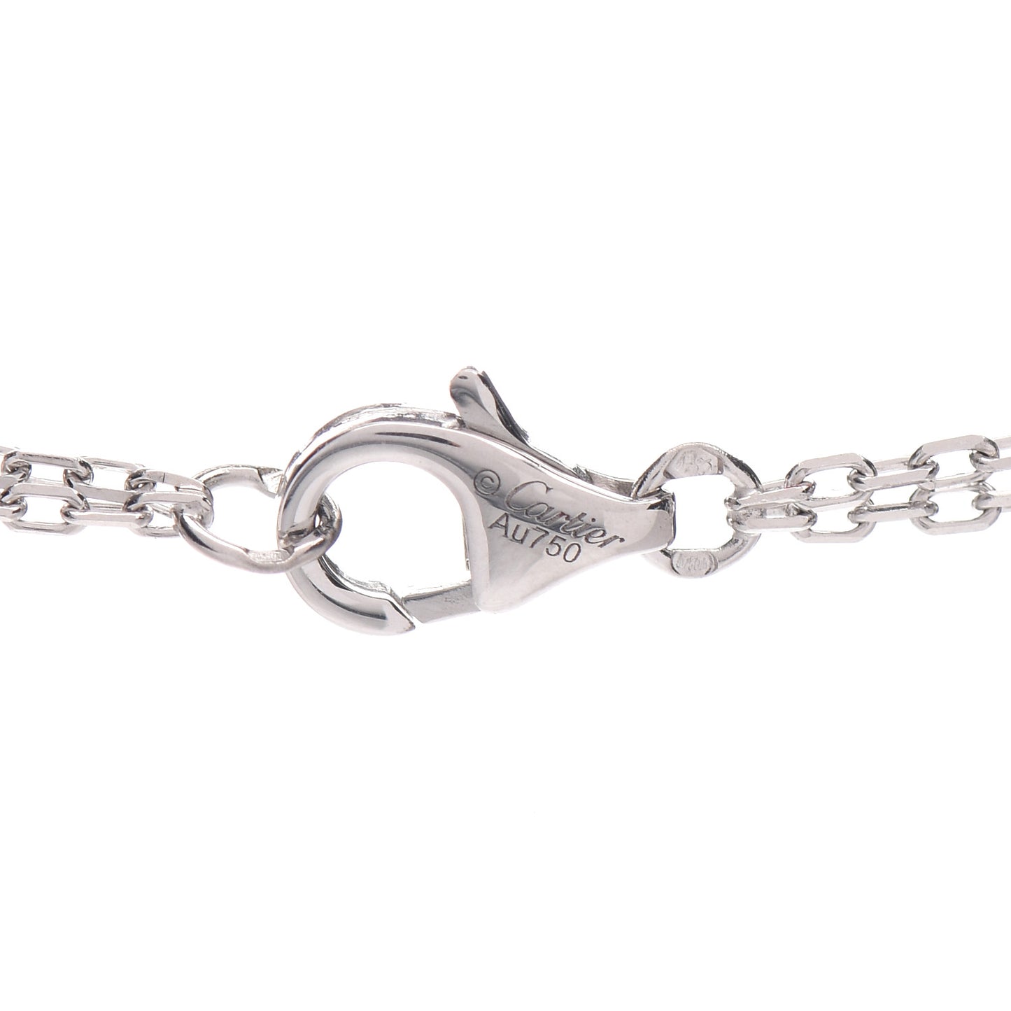 18K White Gold 2 Diamond LOVE Necklace