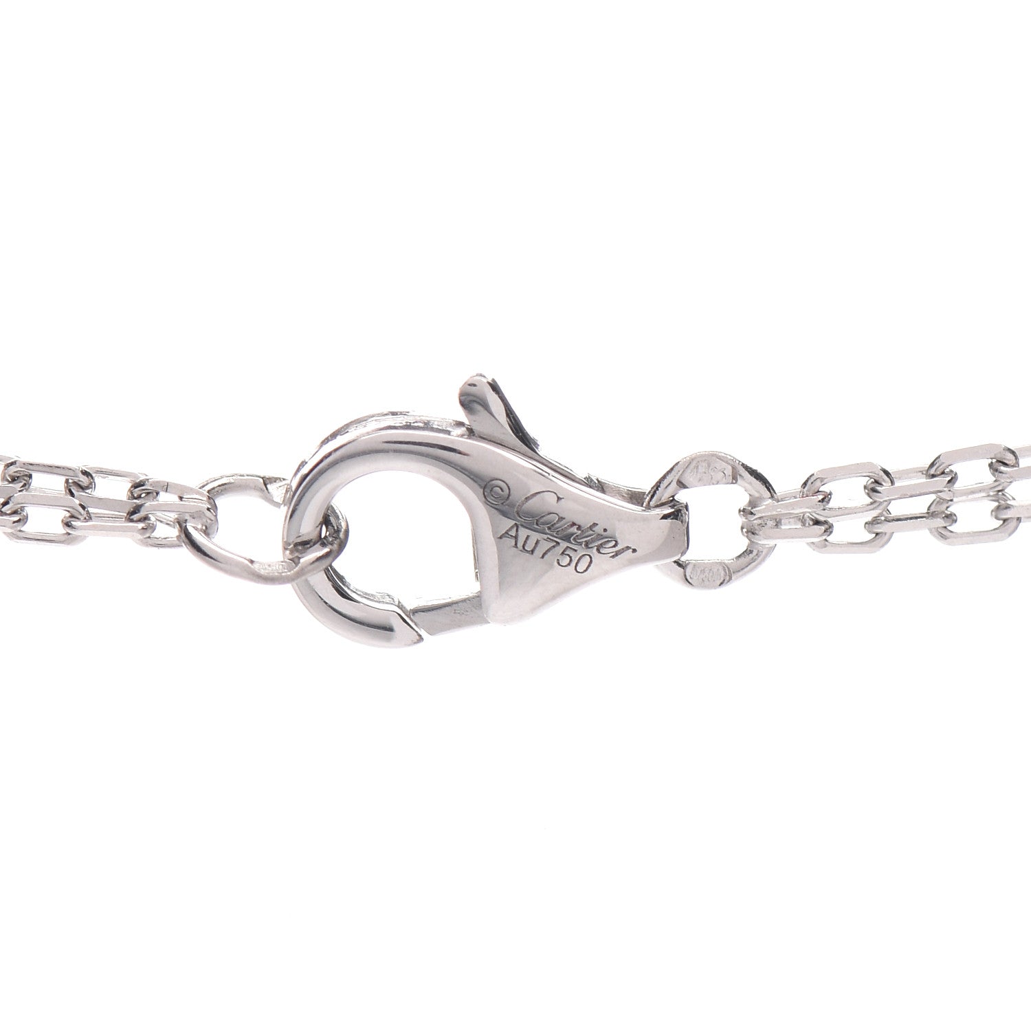 Cartier 18K White Gold 2 Diamond LOVE Necklace 4 of 5