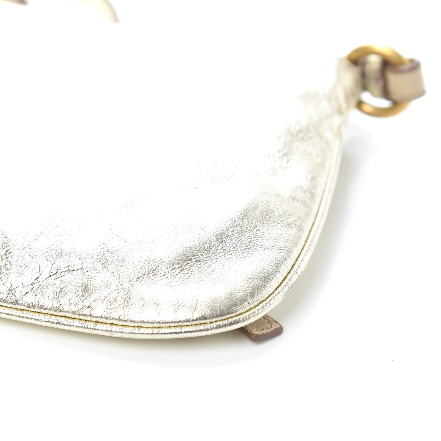 Metallic Calfskin Monogram Pouch Gold
