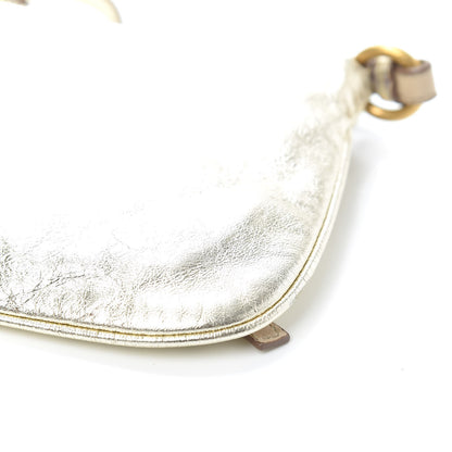 Saint Laurent Metallic Calfskin Monogram Pouch Gold 9 of 9