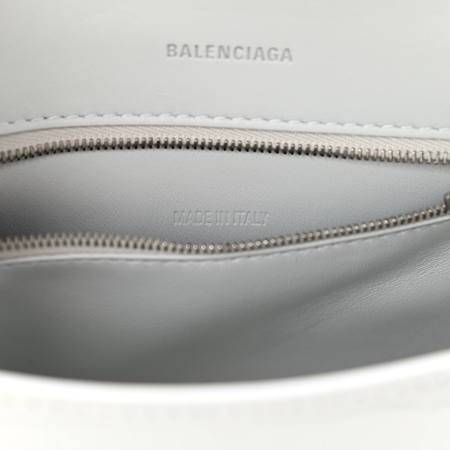 Balenciaga Calfskin Crocodile Embossed Small Hourglass Top Handle Bag White 7 of 12