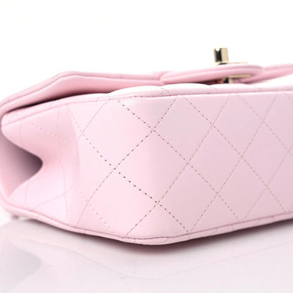 Chanel Lambskin Quilted Mini Top Handle Rectangular Flap Light Pink 8 of 10