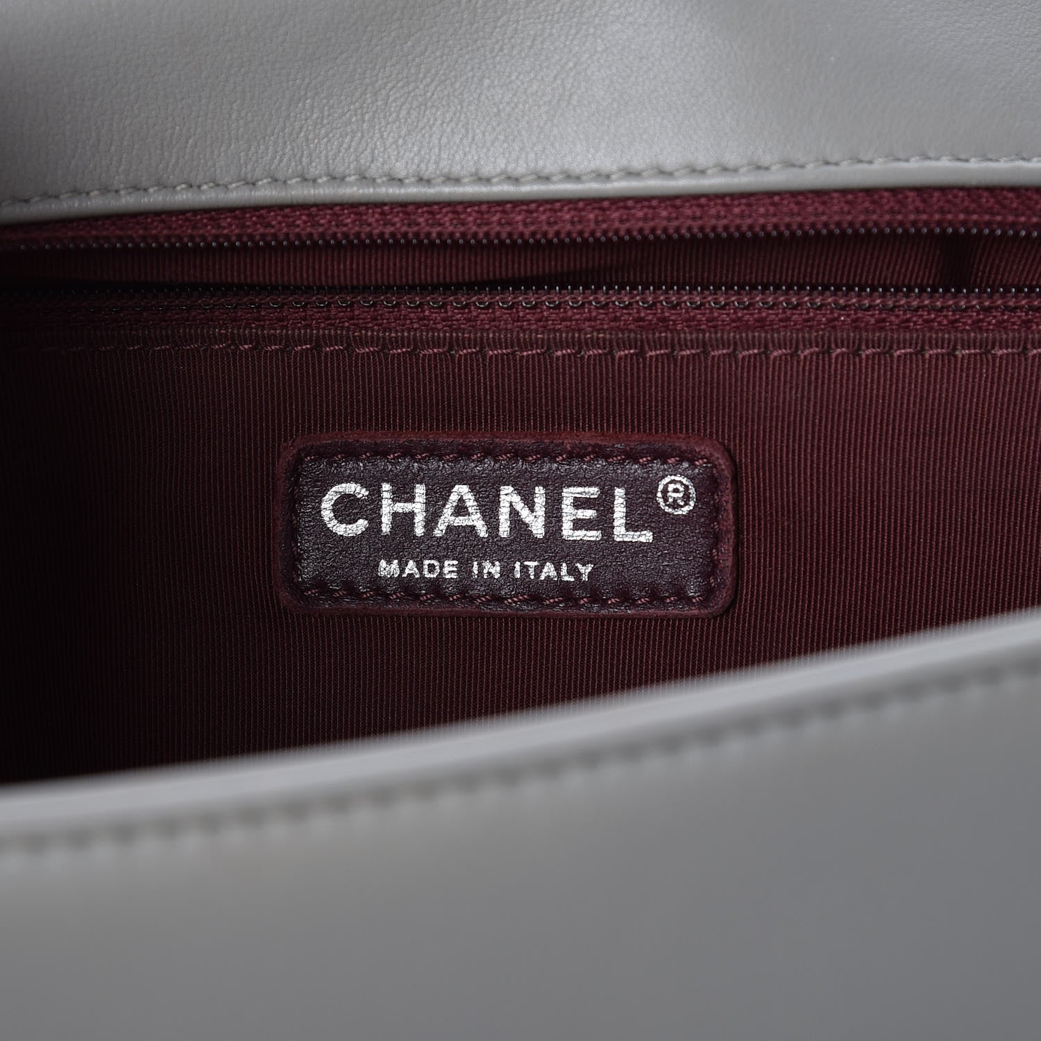 Chanel Calfskin Chevron Quilted New Medium Boy Flap Grey 6 of 9